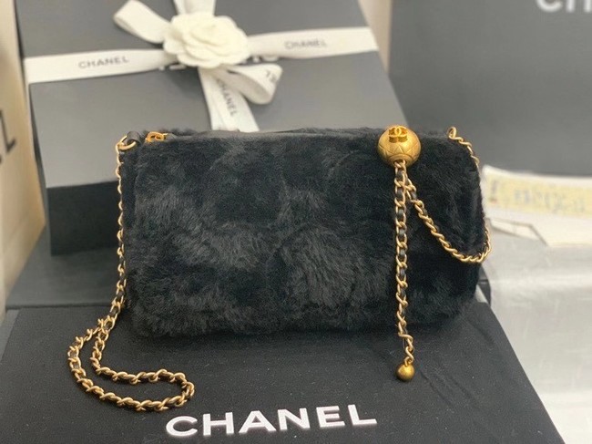 Chanel Mink hair Leopard Print AS1899 black