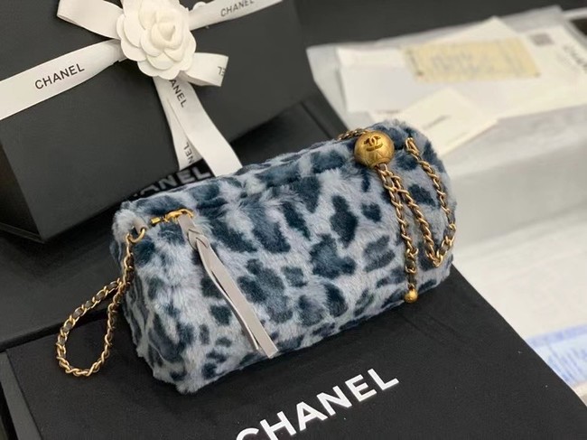 Chanel Mink hair Leopard Print AS1899 blue