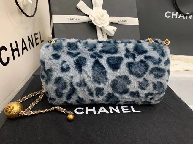 Chanel Mink hair Leopard Print AS1899 blue