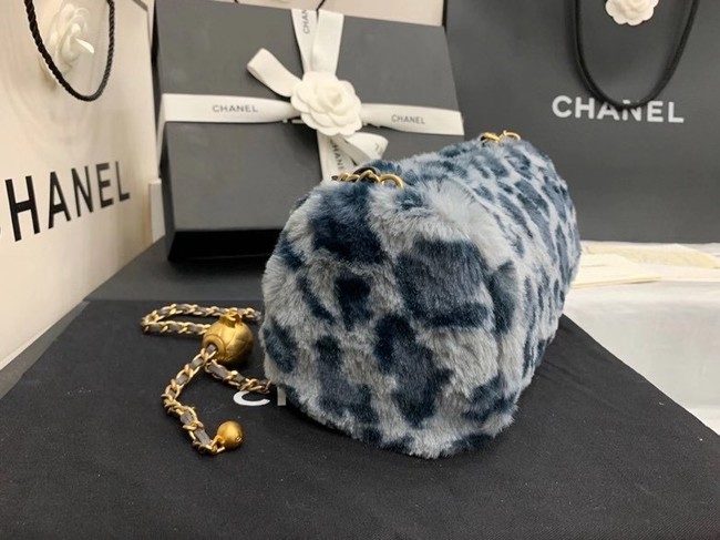 Chanel Mink hair Leopard Print AS1899 blue