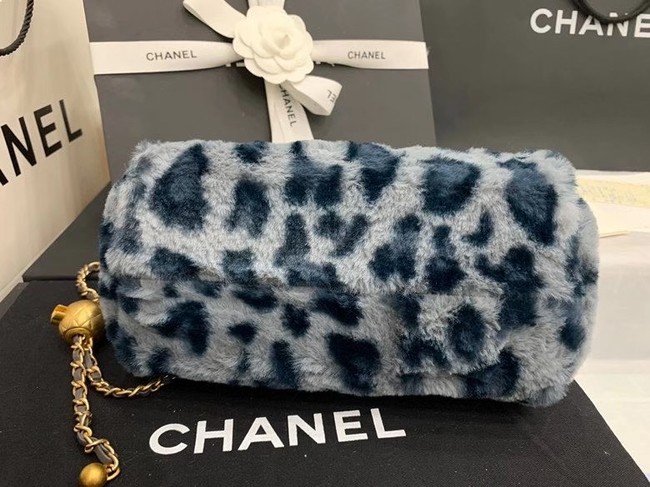 Chanel Mink hair Leopard Print AS1899 blue