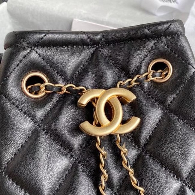 Chanel Drawstring Sheepskin bag AS2057 black