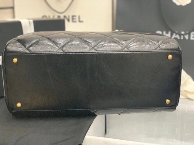 Chanel bowling bag Calfskin & Gold-Tone Metal AS8396 black