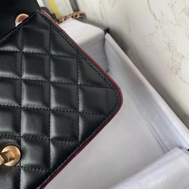 Chanel small flap bag Calfskin & Gold-Tone Metal AS2228 Black & Brown