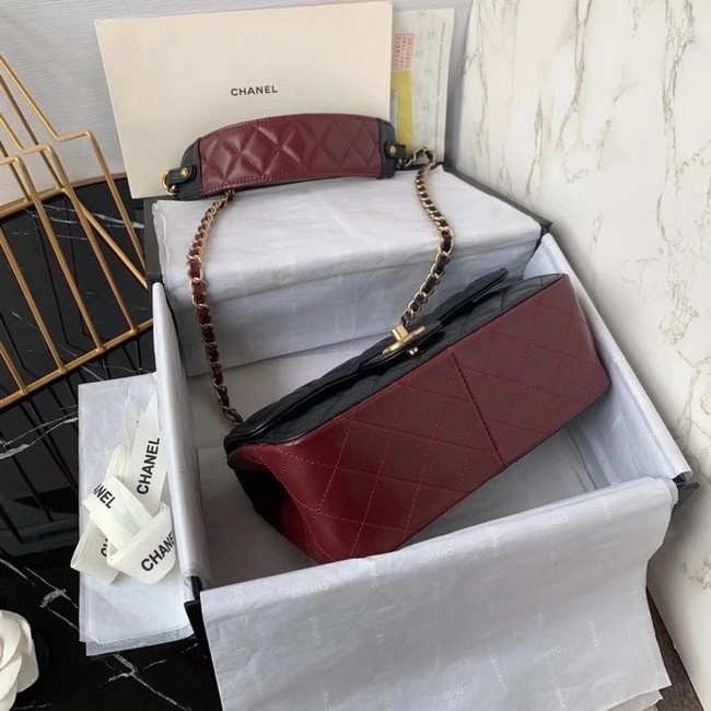 Chanel small flap bag Calfskin & Gold-Tone Metal AS2228 Black & Brown