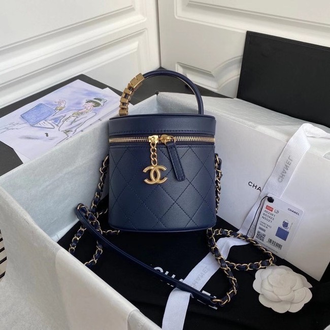 Chanel vanity case AS2061 dark Blue