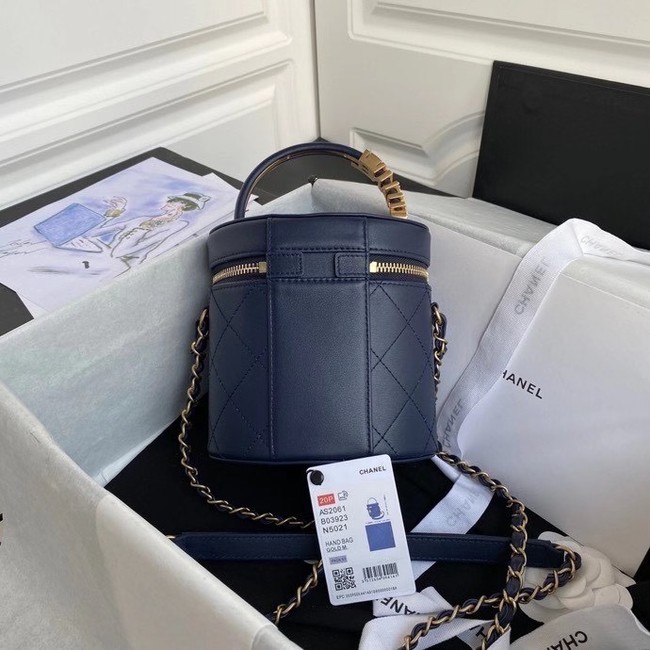 Chanel vanity case AS2061 dark Blue