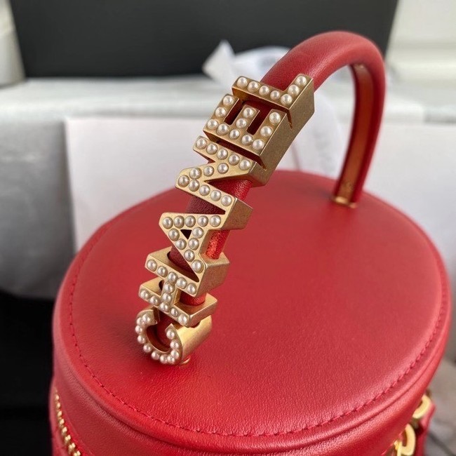 Chanel vanity case AS2061 red