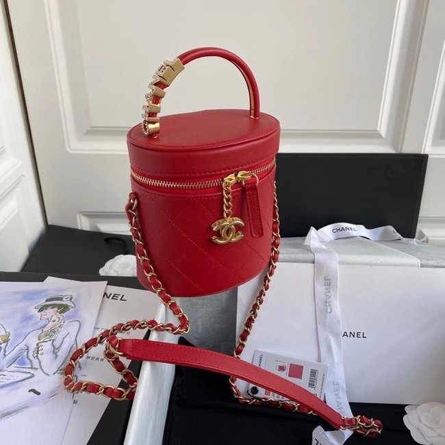 Chanel vanity case AS2061 red