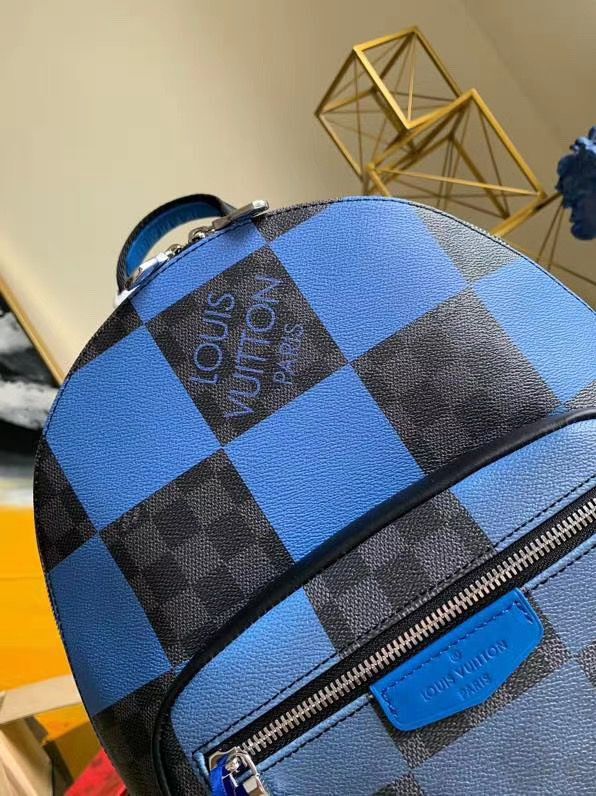 Louis Vuitton Damier Graphite Canvas Original Leather Backpack N40402 Blue