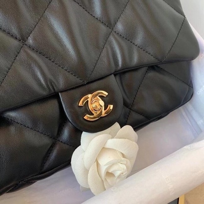 Chanel flap bag Calfskin & Gold-Tone Metal AS2231 black