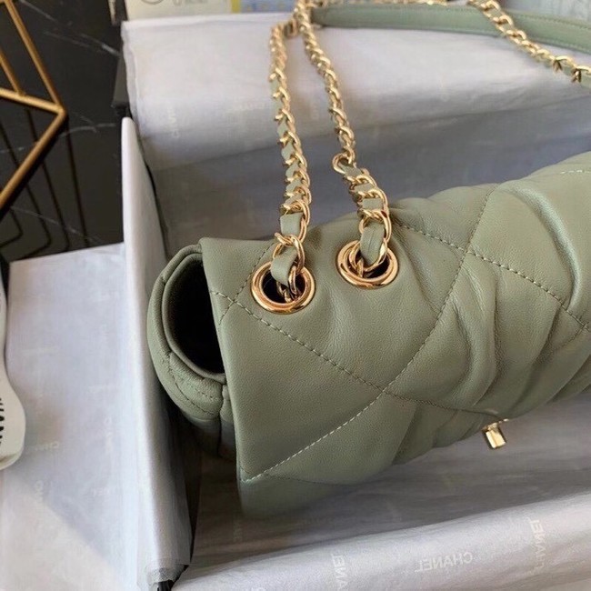 Chanel flap bag Calfskin & Gold-Tone Metal AS2231 green