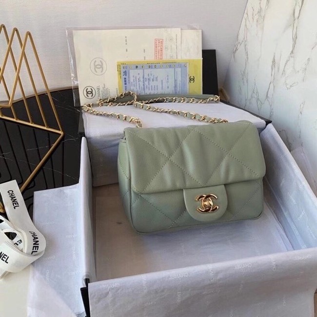 Chanel small flap bag Calfskin & Gold-Tone Metal AS2232 Green