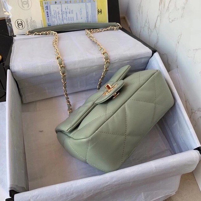 Chanel small flap bag Calfskin & Gold-Tone Metal AS2232 Green
