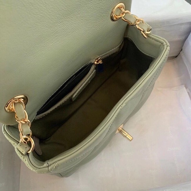 Chanel small flap bag Calfskin & Gold-Tone Metal AS2232 Green