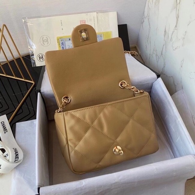 Chanel small flap bag Calfskin & Gold-Tone Metal AS2232 brown