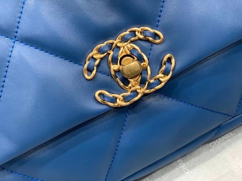 Chanel 19 flap bag AS1160 blue