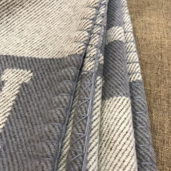 Hermes Lambswool & Cashmere Shawl & Blanket 71155 light grey