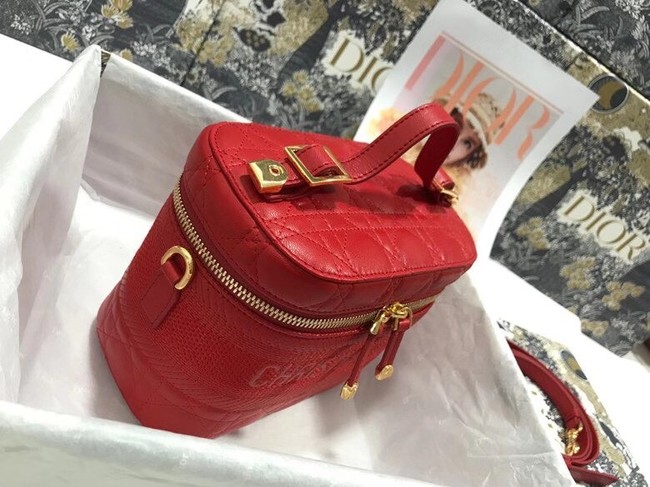 DIOR Sheepskin cosmetic bag S5488 red