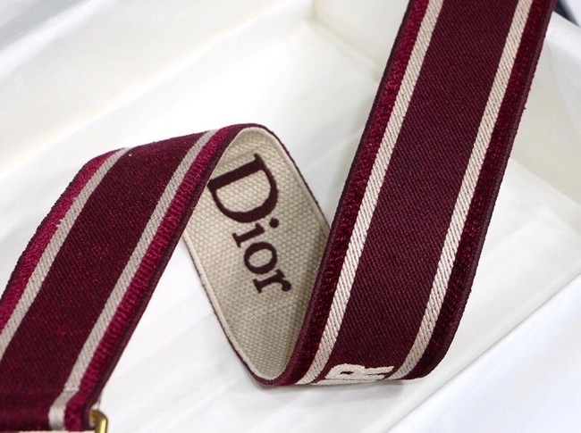 Dior Oblique Embroidered Velvet SHOULDER STRAP S8540CWVF-5 Burgundy