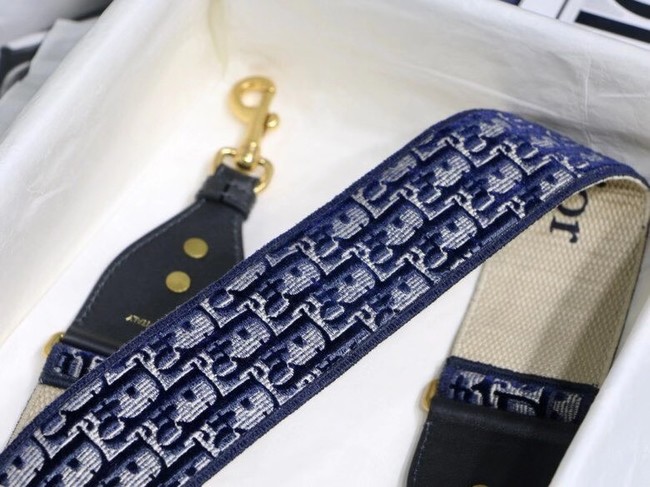 Dior Oblique Embroidered Velvet SHOULDER STRAP S8540CWVF Blue