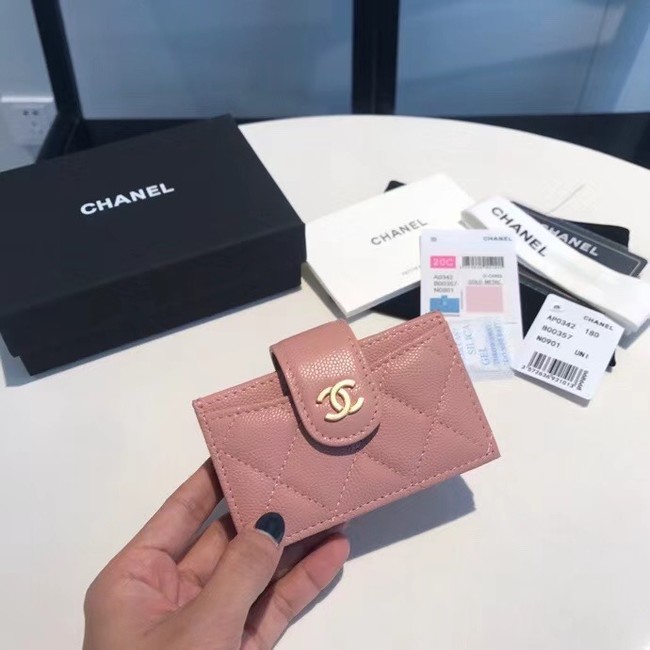 Chanel card holder AS0342 pink