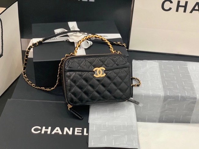 Chanel small tote bag Sheepskin & Gold-Tone Metal AS2178 black