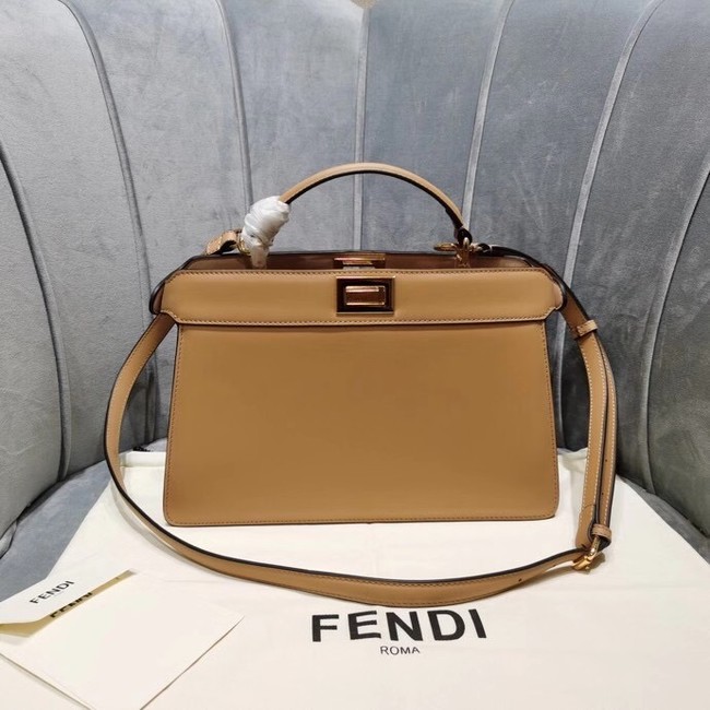 Fendi PEEKABOO ISEEU EAST-WEST leather bag 8BN323A apricot