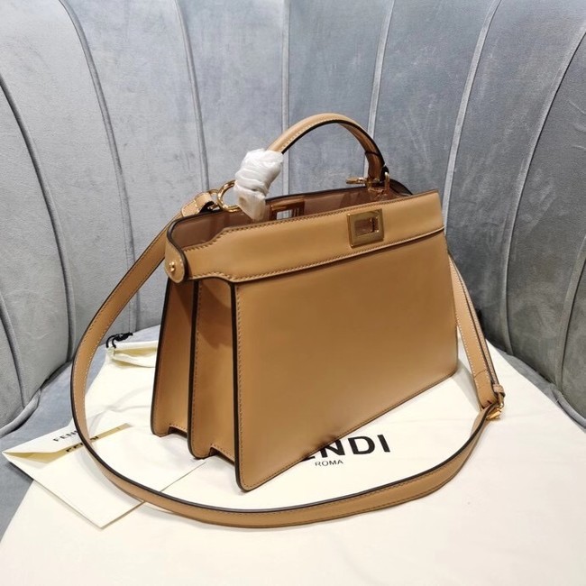 Fendi PEEKABOO ISEEU EAST-WEST leather bag 8BN323A apricot