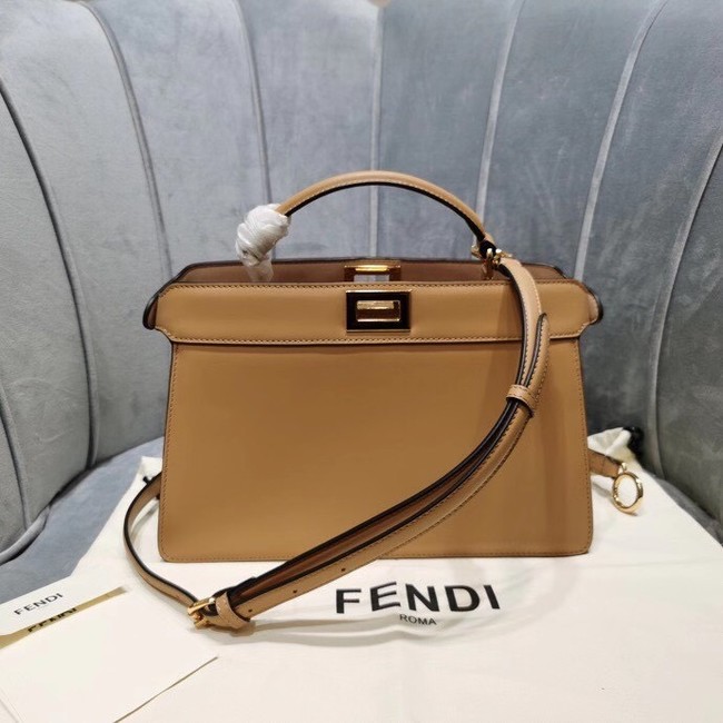 Fendi PEEKABOO ISEEU EAST-WEST leather bag 8BN323A apricot