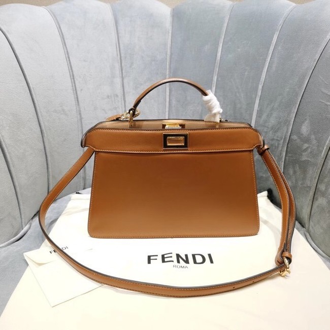 Fendi PEEKABOO ISEEU EAST-WEST leather bag 8BN323A brown