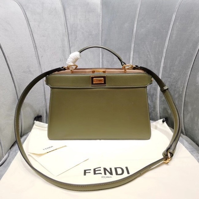 Fendi PEEKABOO ISEEU EAST-WEST leather bag 8BN323A green