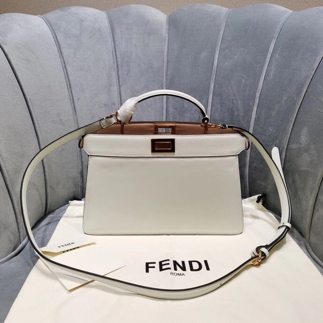 Fendi PEEKABOO ISEEU EAST-WEST leather bag 8BN323A white