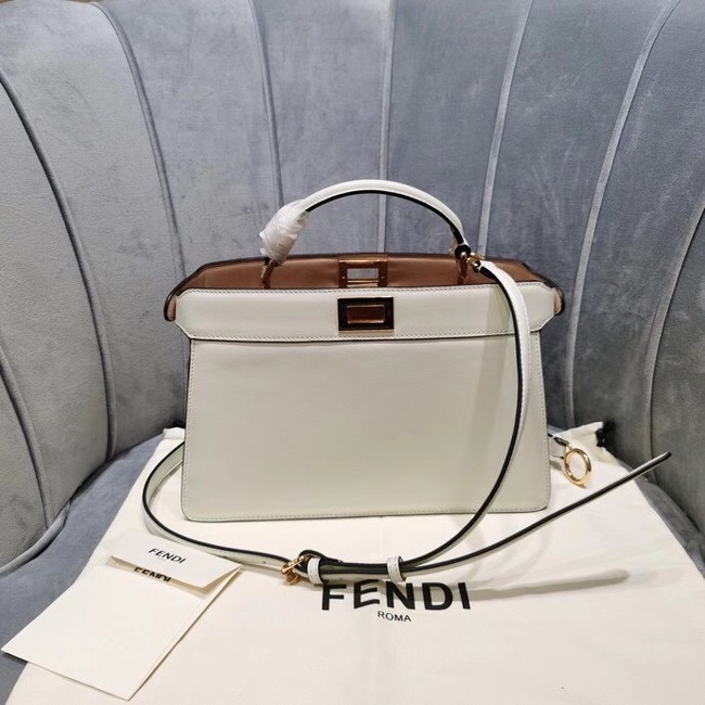 Fendi PEEKABOO ISEEU EAST-WEST leather bag 8BN323A white