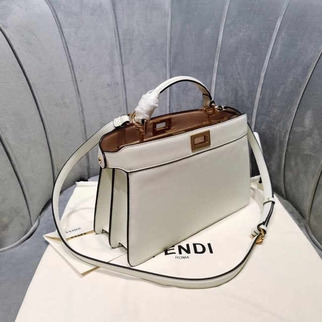 Fendi PEEKABOO ISEEU EAST-WEST leather bag 8BN323A white