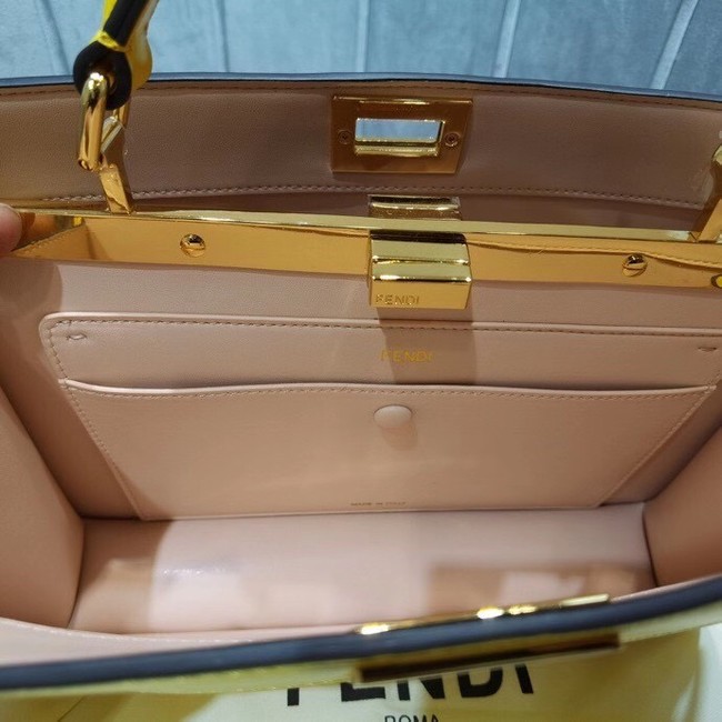 Fendi PEEKABOO ISEEU EAST-WEST leather bag 8BN323A yellow 