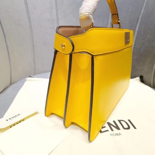 Fendi PEEKABOO ISEEU EAST-WEST leather bag 8BN323A yellow 