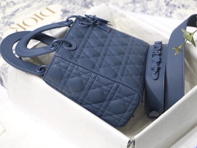 LADY DIOR MY ABCDIOR BAG Dark Denim Blue Ultramatte Cannage Calfskin M0538SLOI