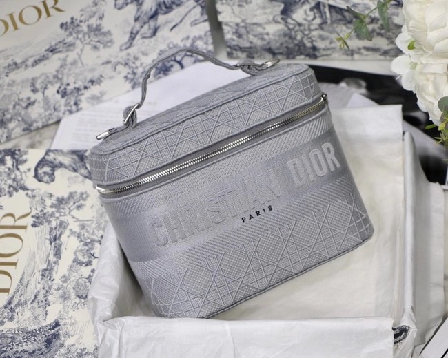 DIOR Oblique Jacquard cosmetic bag S5488 grey