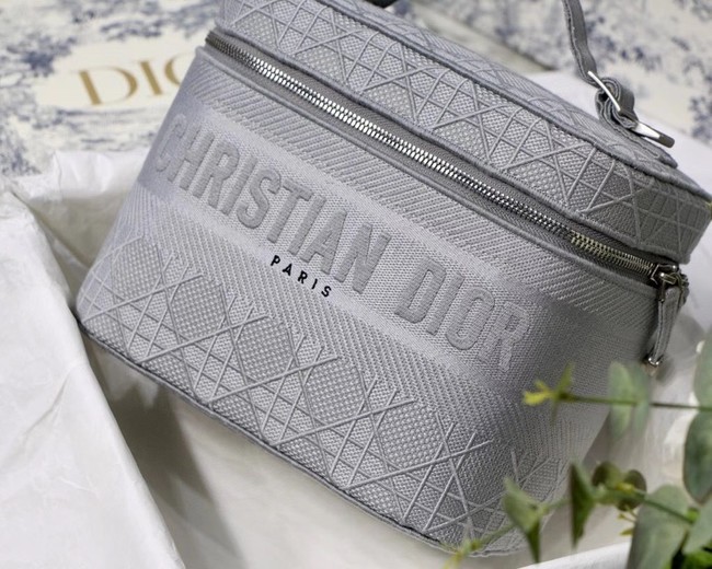 Dior Oblique Embroidered DIORTRAVEL VANITY CASE S5480  grey