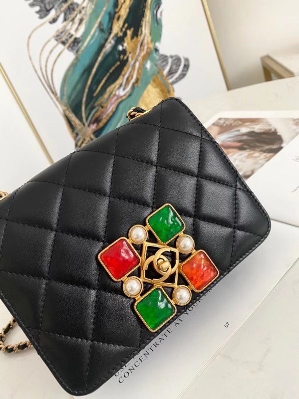 Chanel flap bag AS2259 Black & red