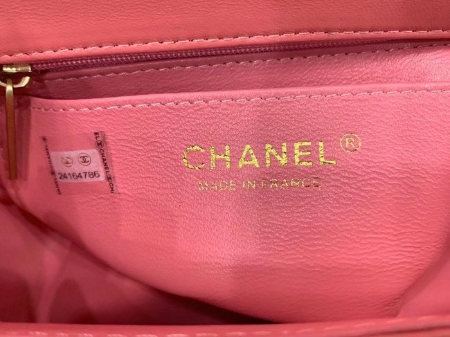 Chanel small tote bag Sheepskin & Gold-Tone MetalAS2431 pink