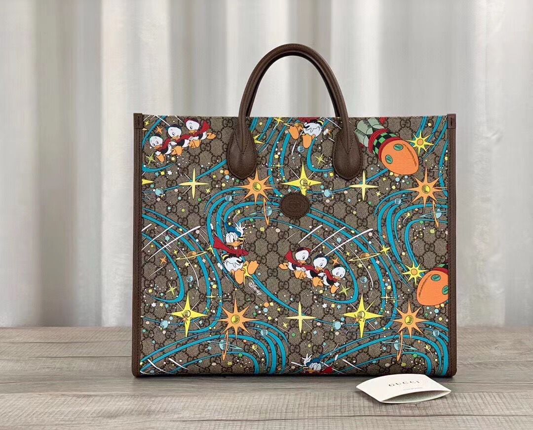 Gucci Donald Duck Series Original Leather Tote Bag 650037