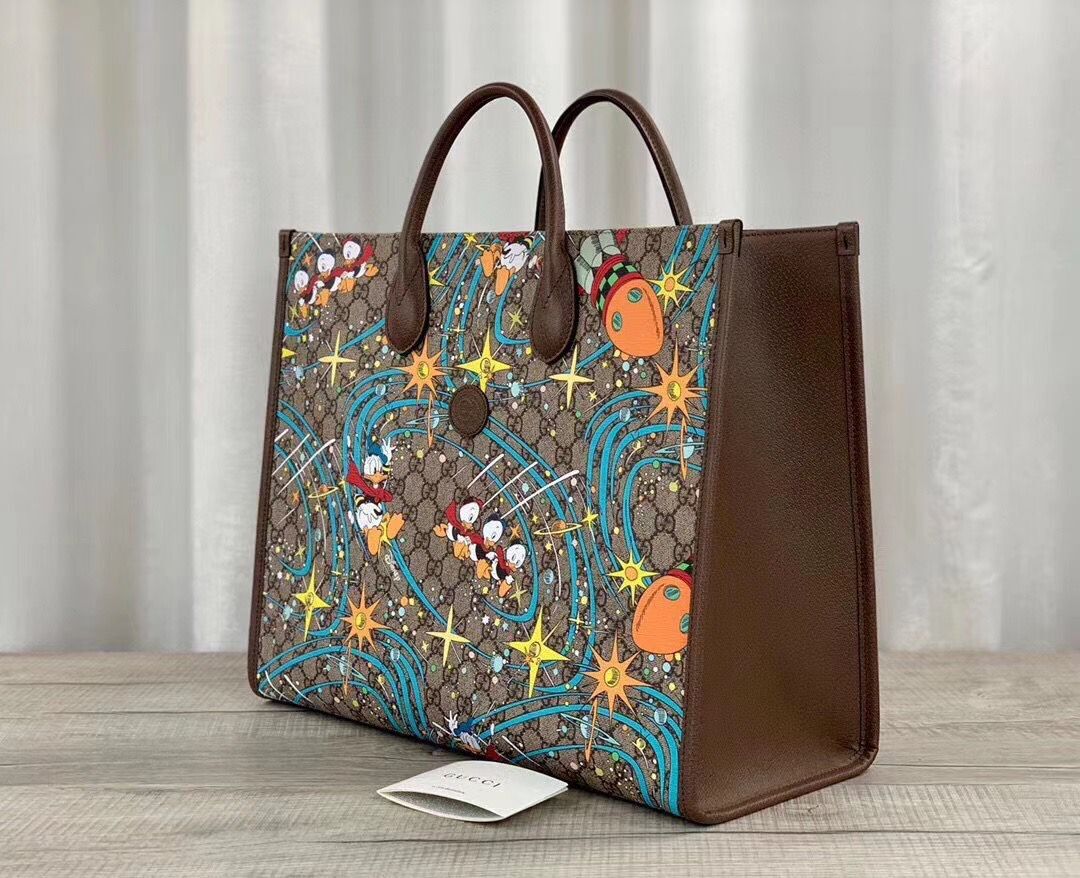 Gucci Donald Duck Series Original Leather Tote Bag 650037