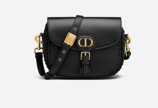 MEDIUM DIOR BOBBY BAG Black Grained Calfskin with Whipstitched Seams M9319UB