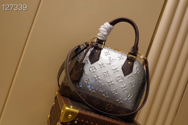 Louis Vuitton Monogram Vernis Alma BB Tote Bag M91606 Silver