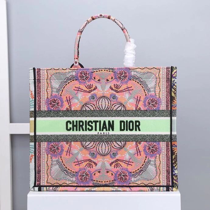 DIOR BOOK TOTE Multicolor Tie & Dior Embroidery M1286