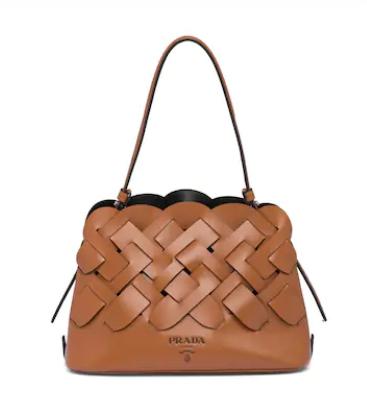 Prada Leather Prada Tress Handbag 1BA290 brown