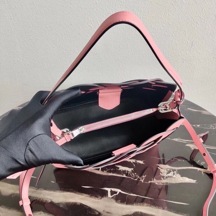 Prada Leather Prada Tress Handbag 1BA290 pink