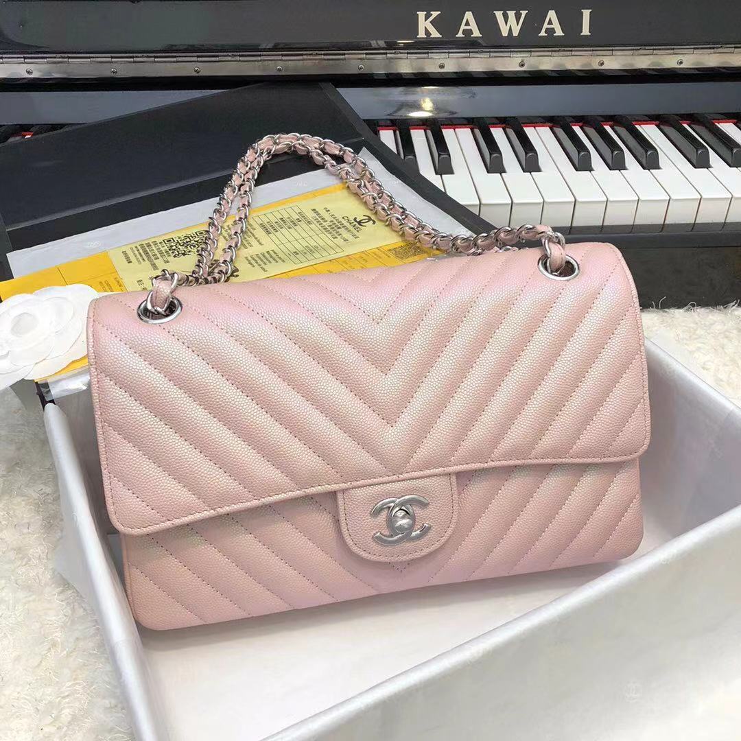 Chanel 2.55 Series Flap Bag Leather A1112CF Pink